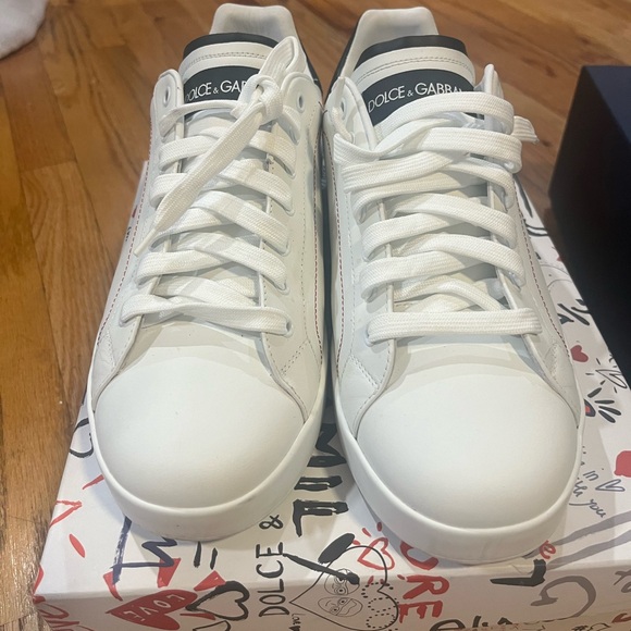 Dolce and Gabbana Men’s Portofino Two Tone Leather Sneakers - Picture 9 of 10